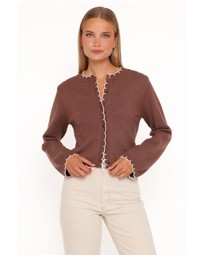 Petal & Pup - Payton Scallop Cardigan - Brown