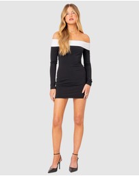 EDIKTED - Yolanda Contrast Fold Over Mini Dress