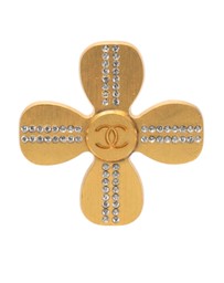 Pre-Loved by Azura Reborn - Pre-Loved CC Gold Plated Rhinestones Clover Brooch