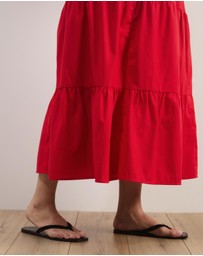 Atmos&Here Curvy - Josie Linen Blend One Shoulder Tiered Maxi Dress