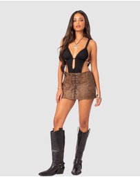 EDIKTED - Textured Cut Out Bodysuit