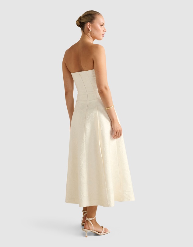 Forever New - Lottie Strapless Jacquard Midi Dress