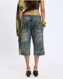 Jaded London - Slim Leg Distressed Jorts