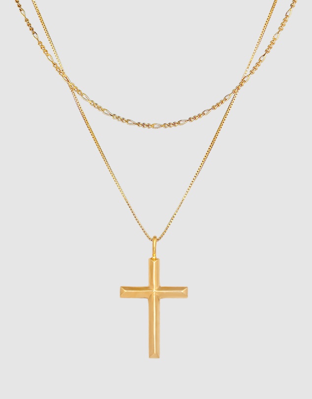 Kuzzoi - ICONIC EXCLUSIVE - Cross Pendant Necklace in Gold-Plated 925 Sterling Silver