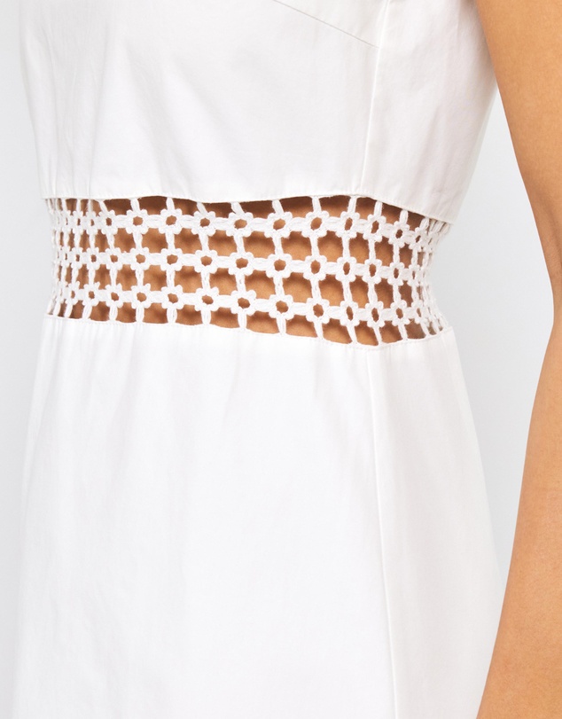 AERE - Evi Crochet Panel Mini Dress