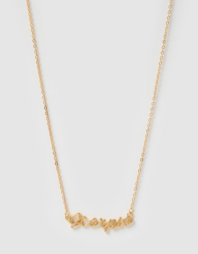 Izoa - Scorpio Written Star Sign Necklace