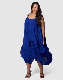 Pink Dusk by Curve Project - Sinful Heart Pleated Maxi Dress