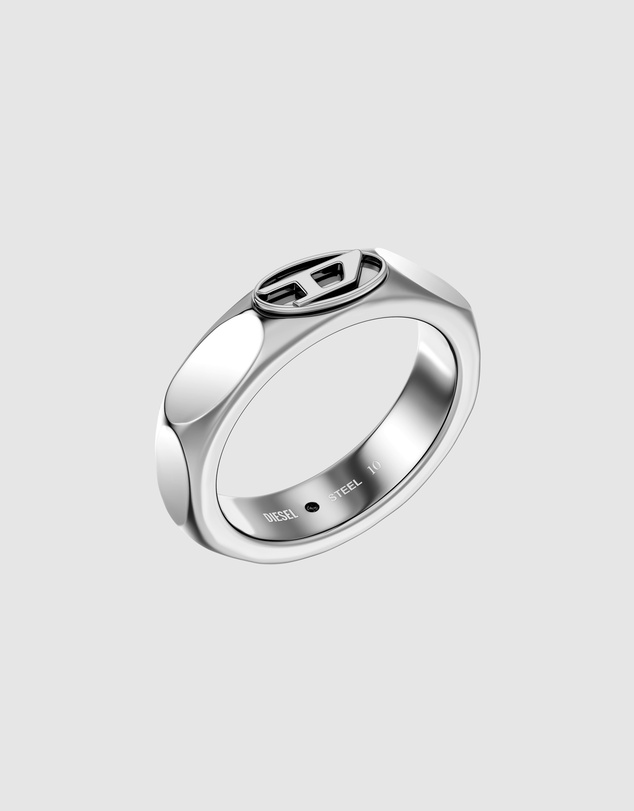 Diesel - Oval D Logo Silver Ring