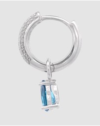 Georgini - GEORGINI WISTERIA DUO PEAR EARRINGS BLUE TOPAZ CZ SILVER