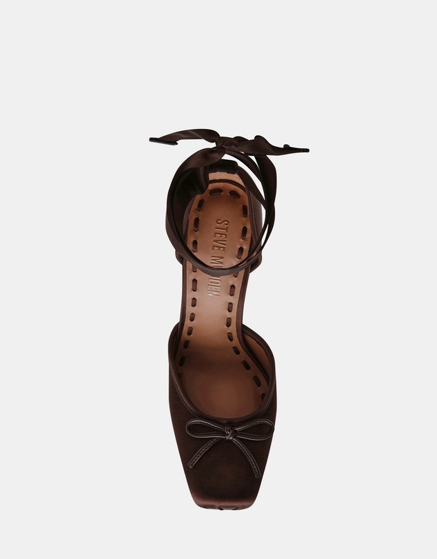 Steve Madden - Larina Dark Brown Satin Heels