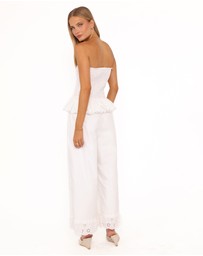 Petal & Pup - Eliska Frill Hem Pant - White
