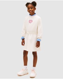 Tommy Hilfiger - Heart Embroidery Drawstring Waist Sweatshirt Dress - Kids