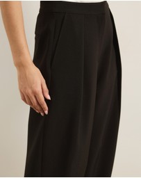 Atmos&Here - Lottie Tailored Barrel Leg Pants With Pleated Waistband