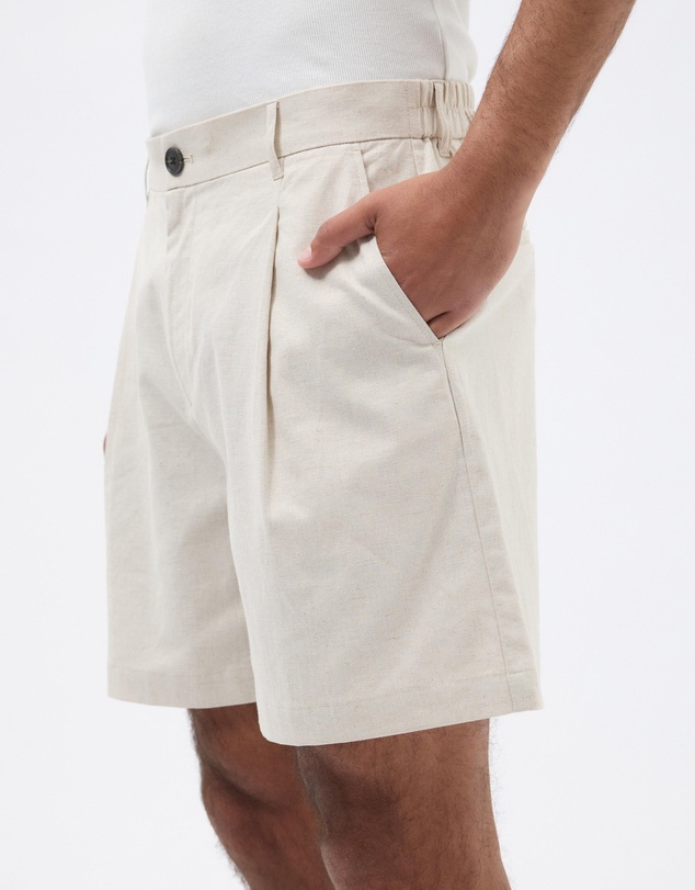 AERE - Leon Pleated Linen Blend Shorts