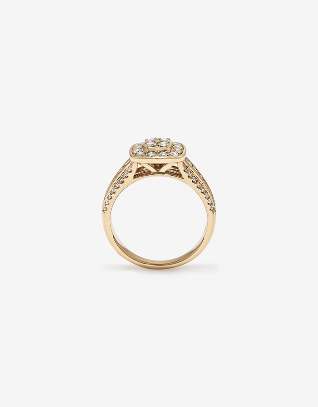 Michael Hill - 0.85 Carat TW Cushion-Shaped Diamond Cluster Ring in 10kt Yellow Gold
