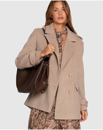 Belle & Bloom - Harbour Military Wool Blend Pea Coat