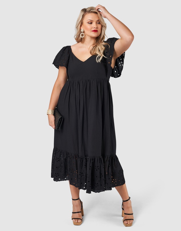 Pink Dusk by Curve Project - Girlz Broderie Maxi Dress