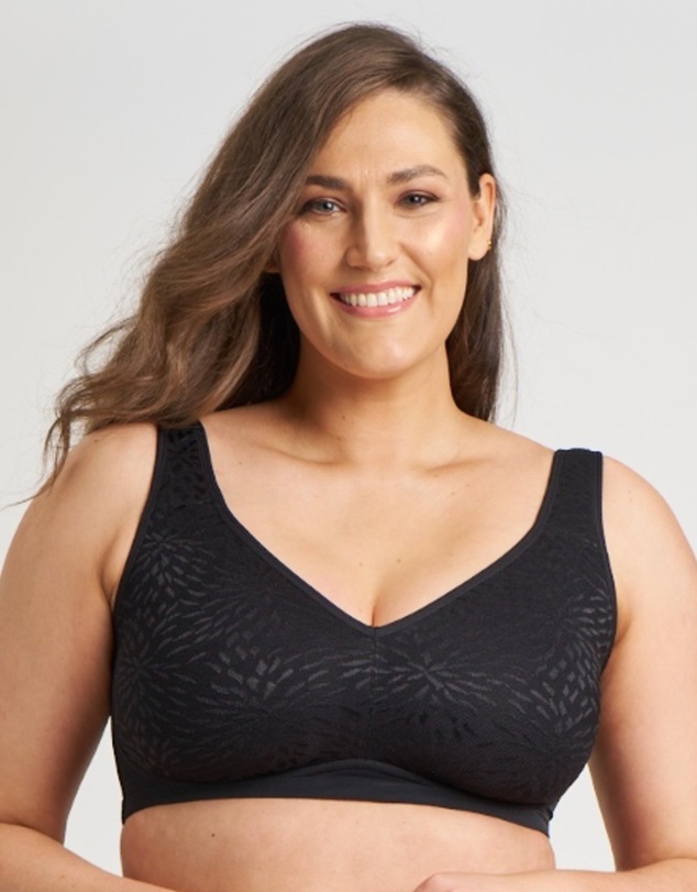 Ava & Audrey  - Ava & Audrey Millie Jacquard Mesh Wire-free Support Bra