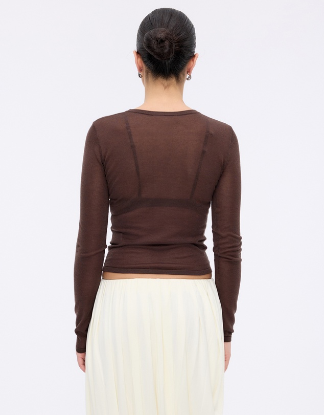 Minima Esenciales - Haze Semi Sheer Knit Top