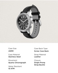 Michael Kors - Lexington Black Chronograph Watch
