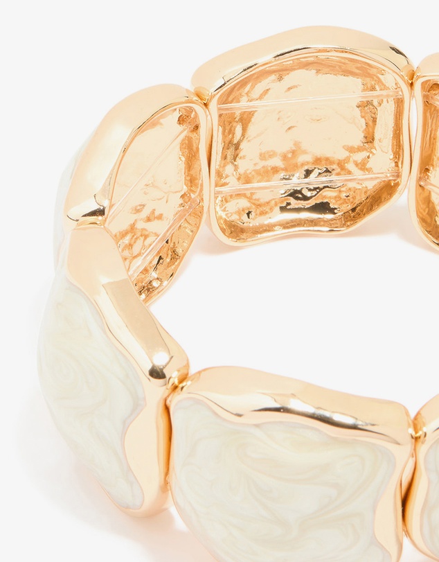 Lovisa - Gold White Marbled Organic Stretch Bracelet