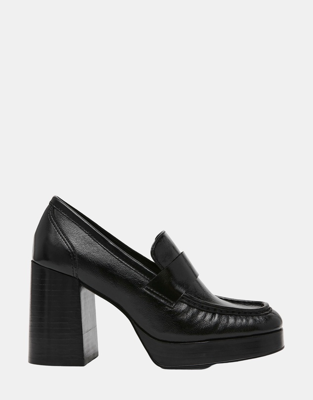 Steve Madden - Munday Black Leather Heels