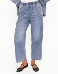 Petal & Pup - Sophie Cropped Barrel Jean - Medium Wash