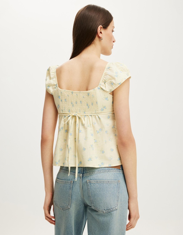 Cotton On - Tie Back Babydoll Top
