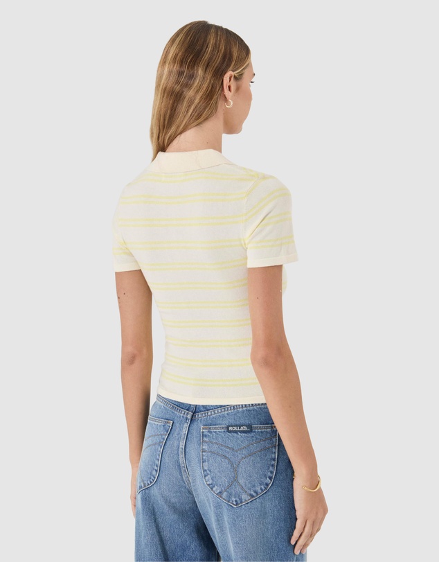 Rolla's - Lady Knit Polo Top - Pale Yellow