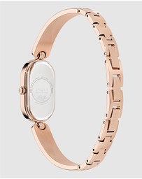 Furla - Ooh Rose Gold-Tone 19mm Black Enamel Bangle Watch