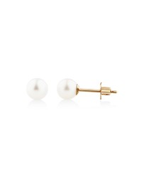 Michael Hill - Stud Earrings with 5mm Round Cultured Freshwater Pearl in 10kt Yellow Gold