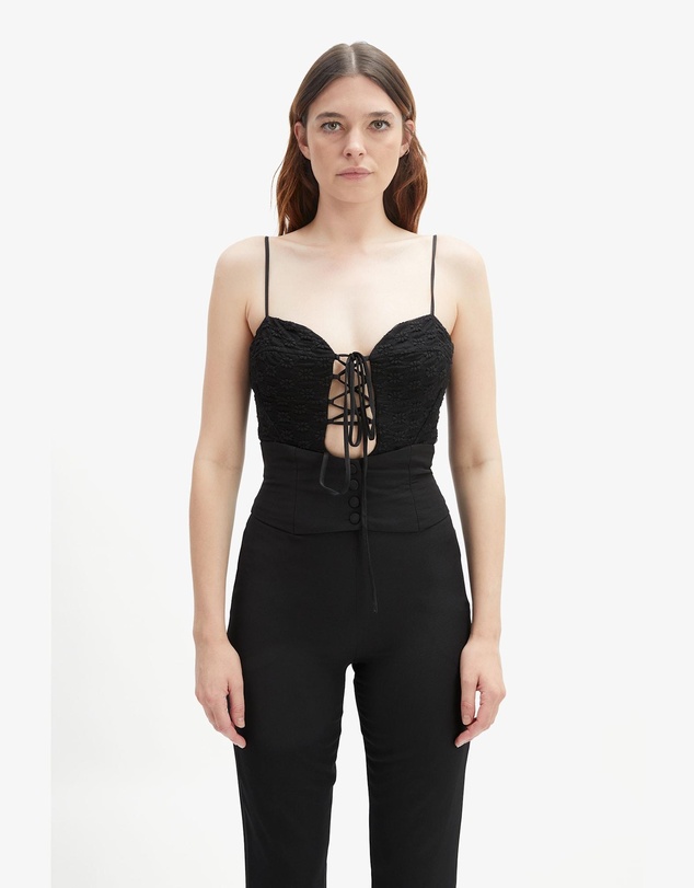 Bardot - Delaney Lace Up Front Bodysuit