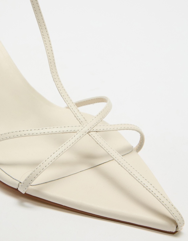 AERE - Leather Point Toe Strappy Heels