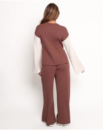Petal & Pup - Sylvie Knitted Top - Brown Cream