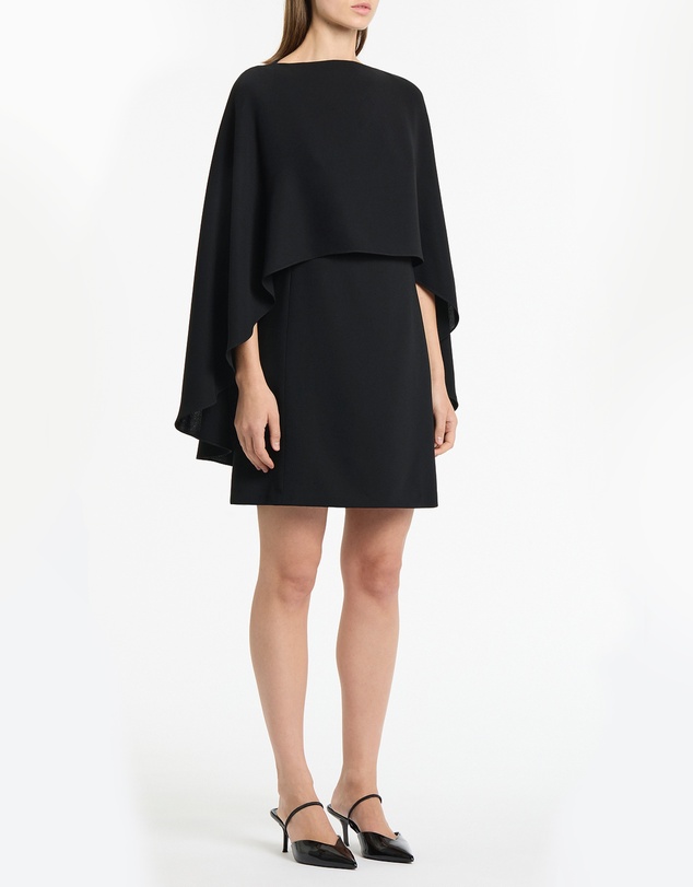 Carla Zampatti - Black Crepe Cape Mini Dress