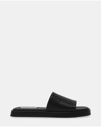 Steve Madden - Holmes Black Leather Sandals