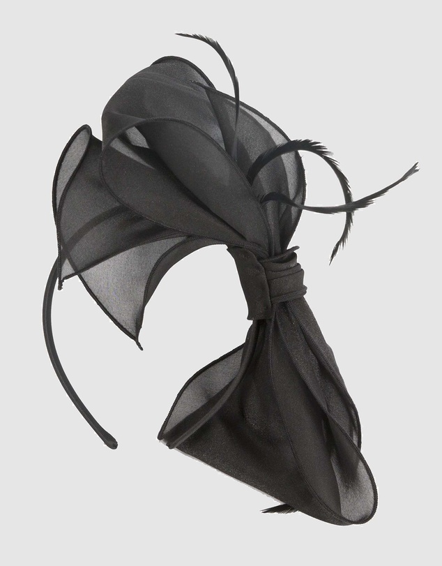 Max Alexander - Black Organza Bow Fascinator
