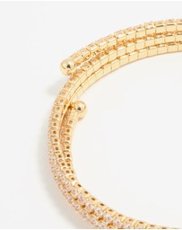 Lovisa - Gold Plated Diamante Triple Cupchain Wrist Cuff