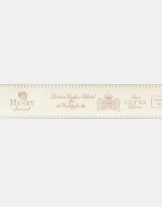 Henry Bucks - HENRY SARTORIAL x LEYVA Calf Leather Belt BLACK