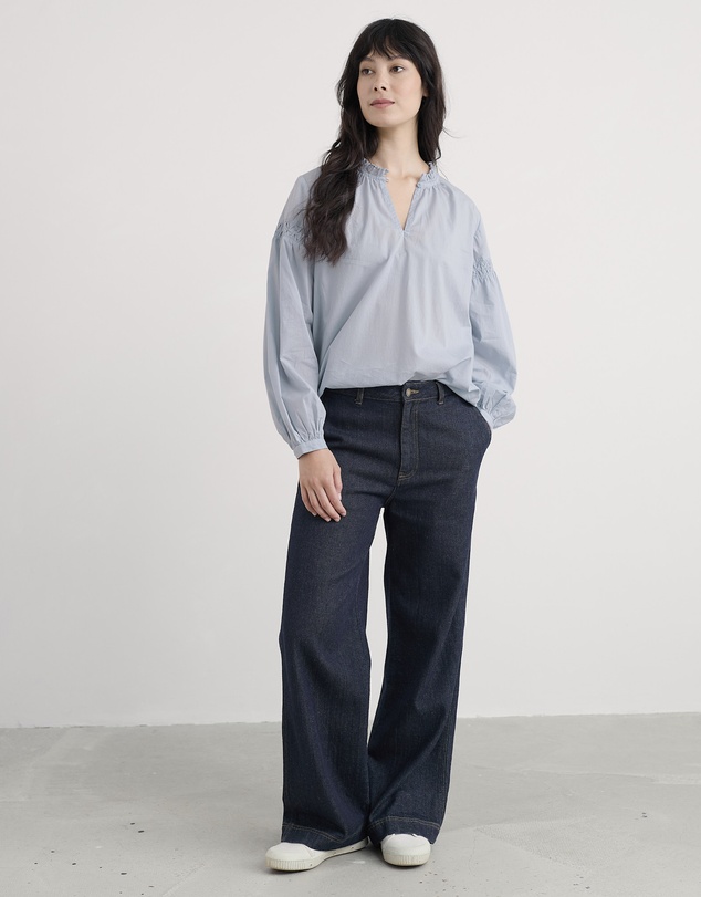 Seasalt - Seasalt Cornwall Blue Gwel Long Sleeve Top