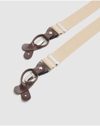 Politix - Leather Crosspatch Y-back Elastic Braces