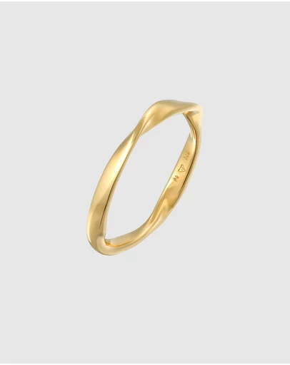 Elli Jewelry - Ring Band Twisted Stack Basic in 925 sterling silver gold plated