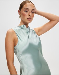 Third Form - Satin Bias Cowl Back Maxi Dress