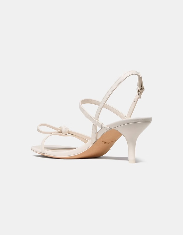 Kate Spade - Loop Smooth Leather Kitten Heel Sandals