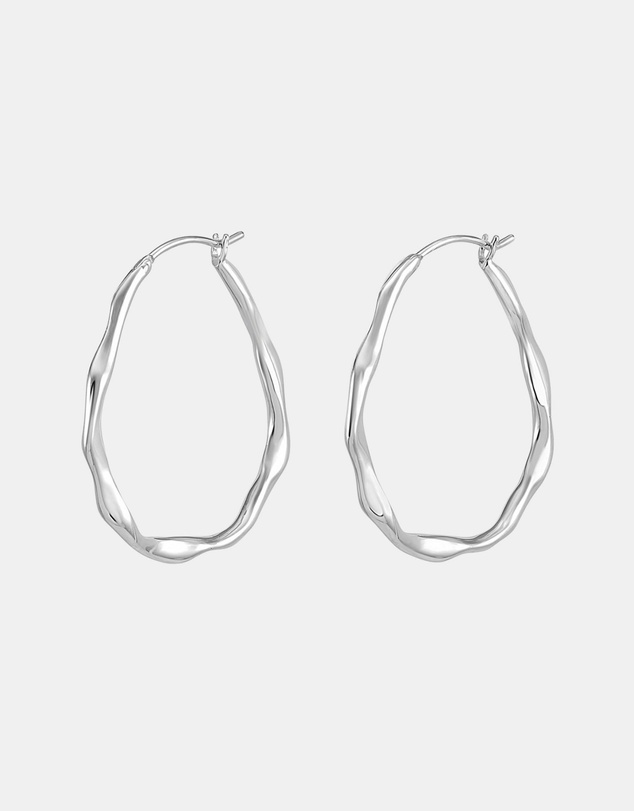 Dower & Hall - Women's Large Oval Waterfall Hoops In Sterling Silver