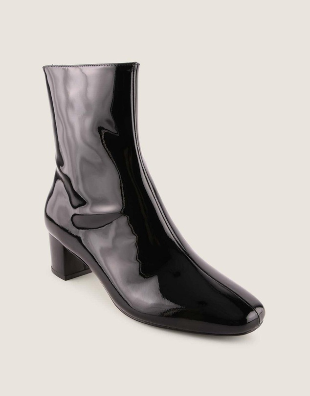 Shelly Shen - Noah Heel Ankle Boots Black Patent