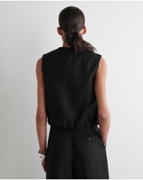COS - Tie-Detail Linen-Blend Wrap Waistcoat