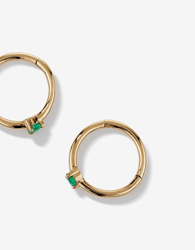 Michael Hill - 10mm Emerald Accent Sleepers in 10kt Yellow Gold