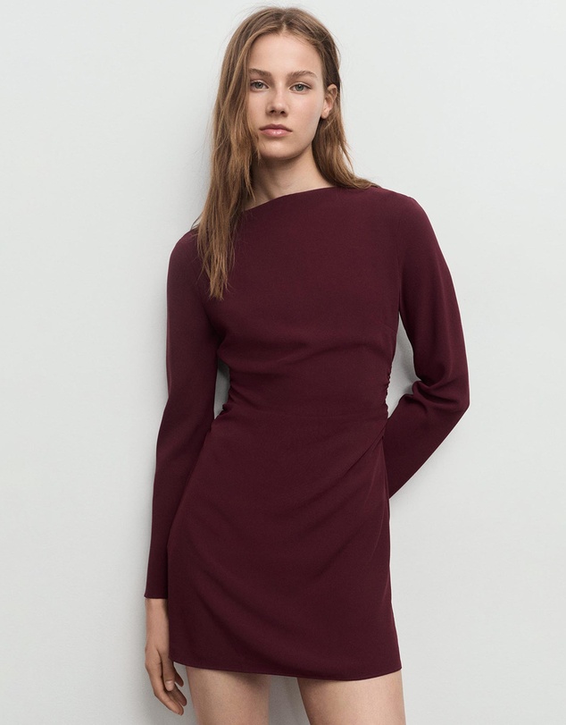 M.N.G - Boat-Neck Ruched Dress