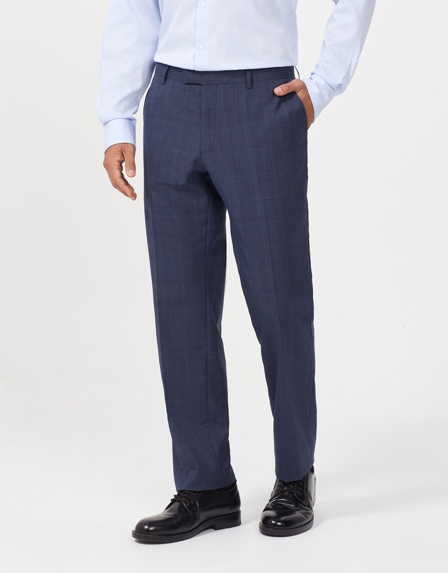 Van Heusen - Wool Blend Glen Check Suit Pant